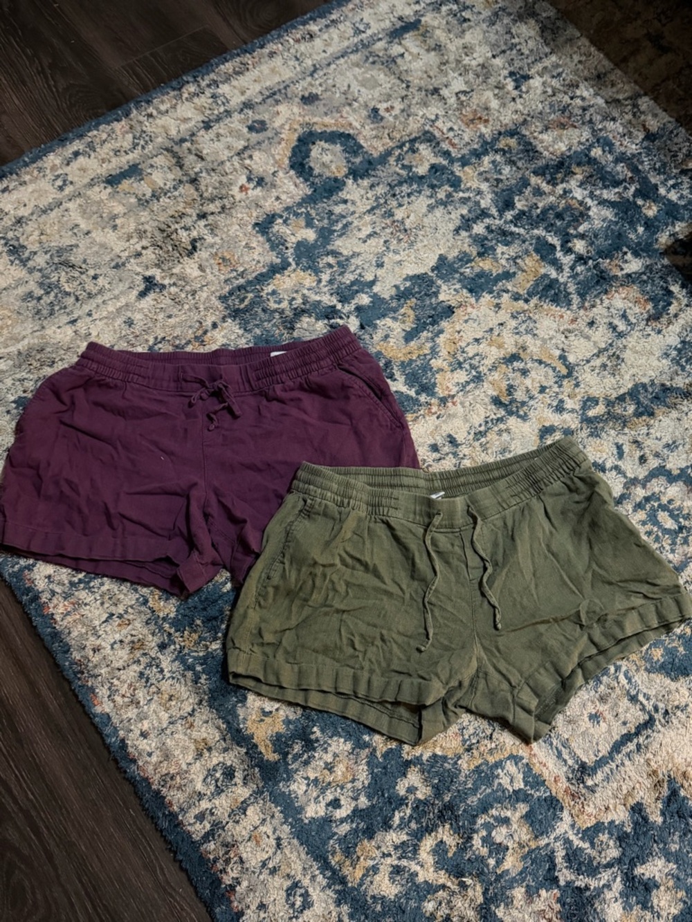 Old Navy Women's Drawstring Athletic Shorts - Olive Green & Plum